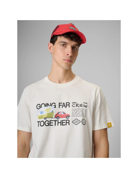 T-shirt regular z nadrukiem męski 4f 4frss26ttshm3810-11s