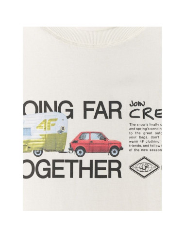 T-shirt regular z nadrukiem męski 4f 4frss26ttshm3810-11s