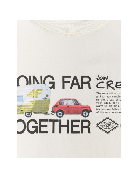 T-shirt regular z nadrukiem męski 4f 4frss26ttshm3810-11s