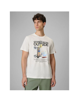 T-shirt regular z nadrukiem męski 4f 4frss26ttshm3811-11s