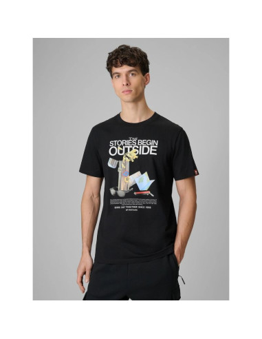 T-shirt regular z nadrukiem męski  4f 4frss26ttshm3811-20s