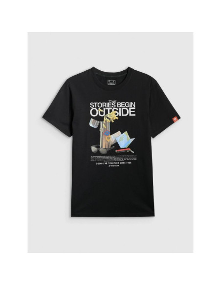 T-shirt regular z nadrukiem męski  4f 4frss26ttshm3811-20s