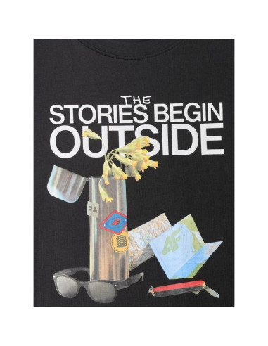 T-shirt regular z nadrukiem męski  4f 4frss26ttshm3811-20s