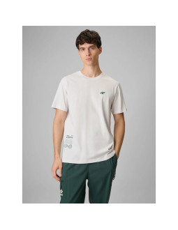 T-shirt regular z nadrukiem męski 4f 4frss26ttshm3814-11s