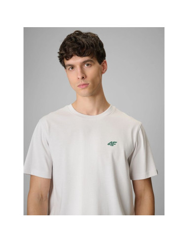 T-shirt regular z nadrukiem męski 4f 4frss26ttshm3814-11s