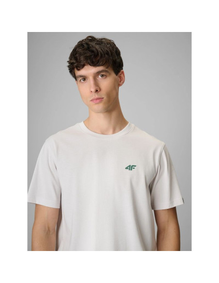 T-shirt regular z nadrukiem męski 4f 4frss26ttshm3814-11s