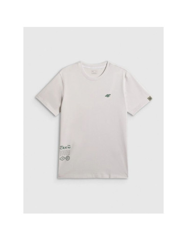 T-shirt regular z nadrukiem męski 4f 4frss26ttshm3814-11s
