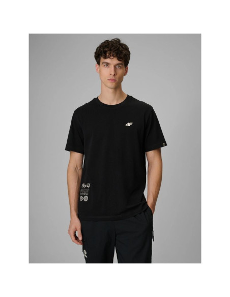 T-shirt regular z nadrukiem męski 4f 4frss26ttshm3814-20s