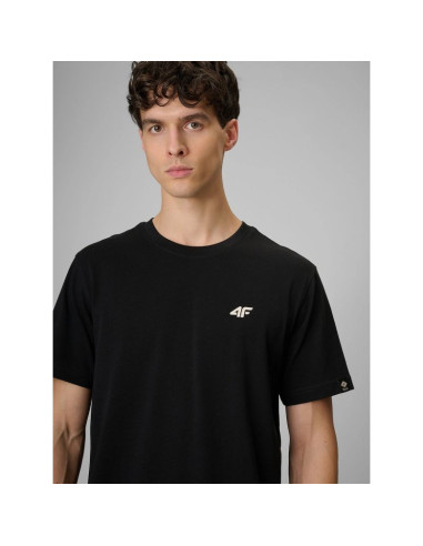 T-shirt regular z nadrukiem męski 4f 4frss26ttshm3814-20s