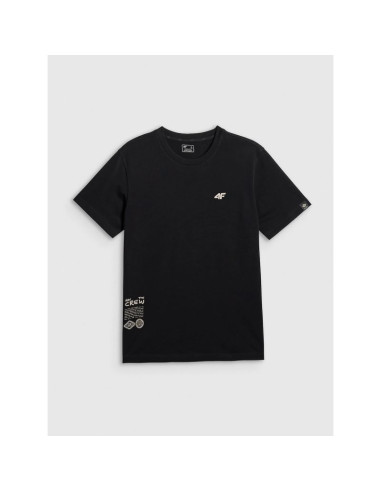 T-shirt regular z nadrukiem męski 4f 4frss26ttshm3814-20s
