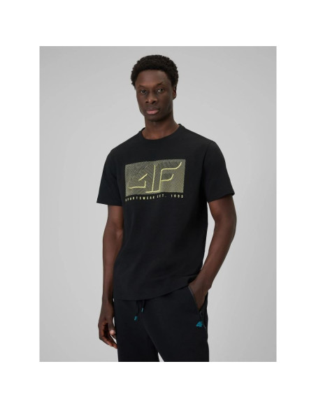 T-shirt regular z nadrukiem męski 4f 4frss26ttshm3991-20s