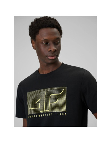 T-shirt regular z nadrukiem męski 4f 4frss26ttshm3991-20s