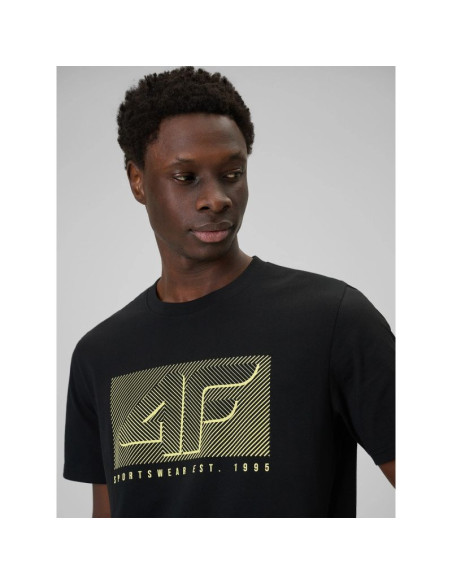 T-shirt regular z nadrukiem męski 4f 4frss26ttshm3991-20s