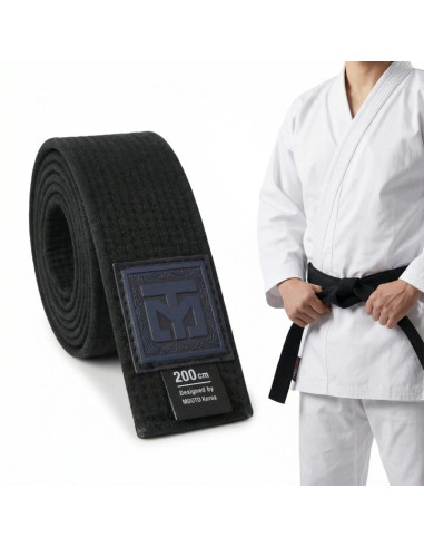 Czarny pas do taekwondo fighter 4.5cm | mooto