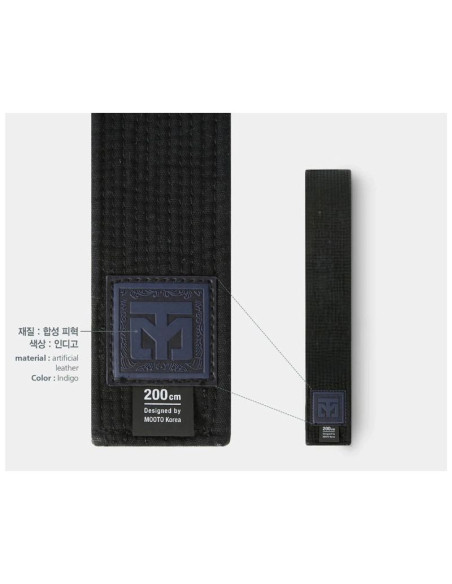Czarny pas do taekwondo fighter 4.5cm | mooto
