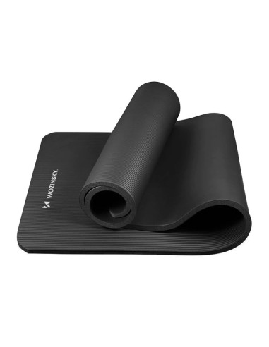 Mata do ćwiczeń wozinsky wnsp-15c 183 x 61 x 1,5 cm gruba mata gimnastyczna do jogi i fitness - czarna