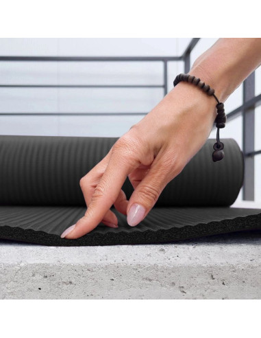 Mata do ćwiczeń wozinsky wnsp-15c 183 x 61 x 1,5 cm gruba mata gimnastyczna do jogi i fitness - czarna