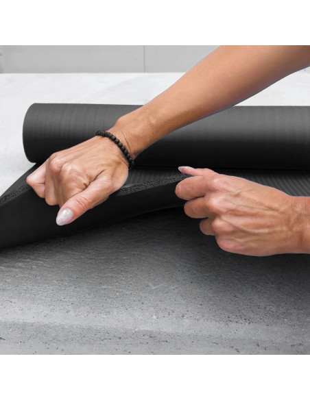 Mata do ćwiczeń wozinsky wnsp-15c 183 x 61 x 1,5 cm gruba mata gimnastyczna do jogi i fitness - czarna