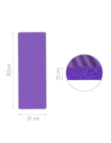 Mata do ćwiczeń wozinsky wnsp-15f 183 x 61 x 1,5 cm gruba mata gimnastyczna do jogi i fitness - fioletowa