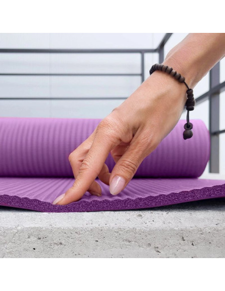 Mata do ćwiczeń wozinsky wnsp-15f 183 x 61 x 1,5 cm gruba mata gimnastyczna do jogi i fitness - fioletowa