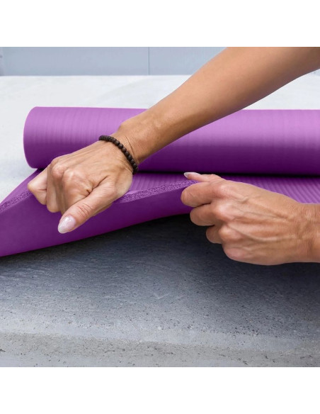 Mata do ćwiczeń wozinsky wnsp-15f 183 x 61 x 1,5 cm gruba mata gimnastyczna do jogi i fitness - fioletowa
