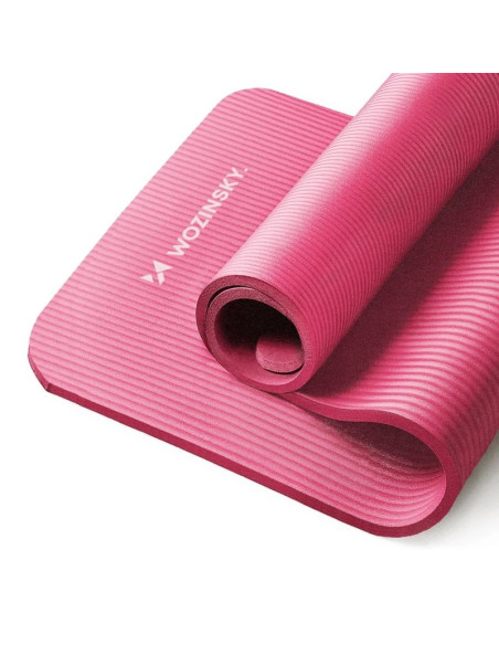 Mata do ćwiczeń wozinsky wnsp-15r 183 x 61 x 1,5 cm gruba mata gimnastyczna do jogi i fitness - różowa