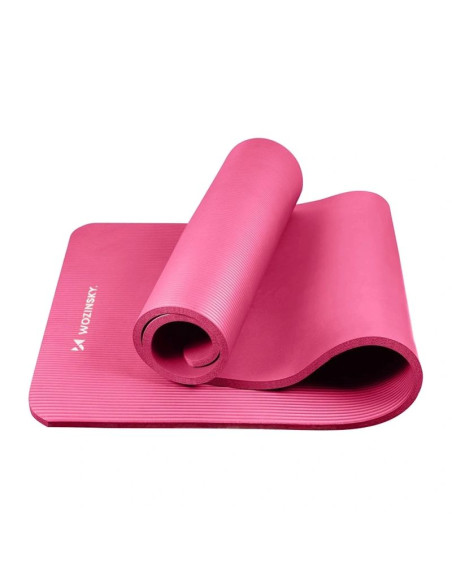 Mata do ćwiczeń wozinsky wnsp-15r 183 x 61 x 1,5 cm gruba mata gimnastyczna do jogi i fitness - różowa