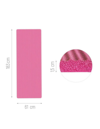 Mata do ćwiczeń wozinsky wnsp-15r 183 x 61 x 1,5 cm gruba mata gimnastyczna do jogi i fitness - różowa