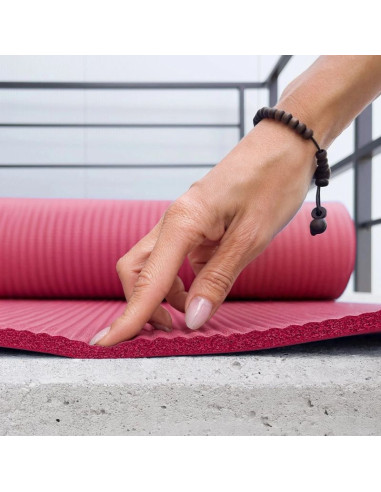 Mata do ćwiczeń wozinsky wnsp-15r 183 x 61 x 1,5 cm gruba mata gimnastyczna do jogi i fitness - różowa