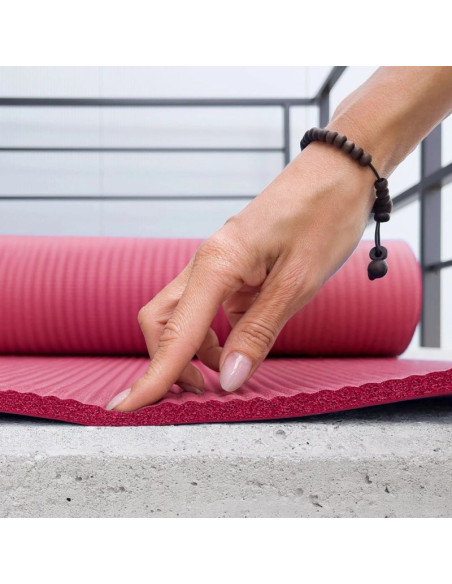 Mata do ćwiczeń wozinsky wnsp-15r 183 x 61 x 1,5 cm gruba mata gimnastyczna do jogi i fitness - różowa