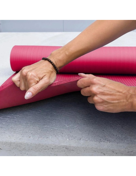 Mata do ćwiczeń wozinsky wnsp-15r 183 x 61 x 1,5 cm gruba mata gimnastyczna do jogi i fitness - różowa