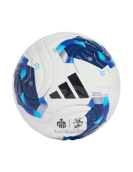 Piłka nożna adidas ekstraklasa 26/27 mini biało-niebieska ke5150