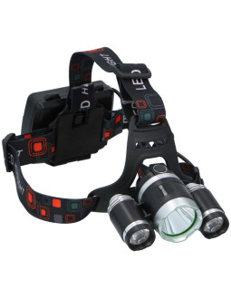 Latarka czołowa turystyczna deluxe 1 led i 2 cob grundig