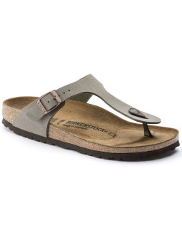 Japonki męskie szare birkenstock gizeh birko-flor nubuck stone regular szerokie (43391)