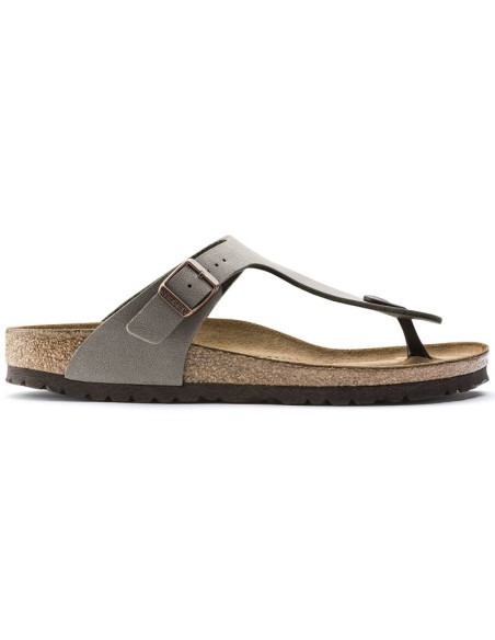 Japonki męskie szare birkenstock gizeh birko-flor nubuck stone regular szerokie (43391)