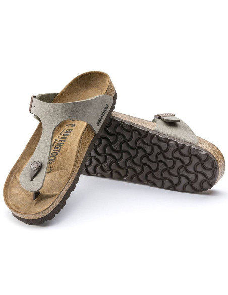 Japonki męskie szare birkenstock gizeh birko-flor nubuck stone regular szerokie (43391)