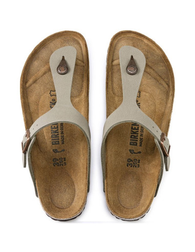 Japonki męskie szare birkenstock gizeh birko-flor nubuck stone regular szerokie (43391)