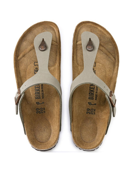 Japonki męskie szare birkenstock gizeh birko-flor nubuck stone regular szerokie (43391)