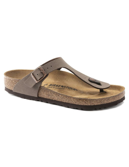 Japonki męskie szare birkenstock gizeh birko-flor nubuck stone regular szerokie (43391)