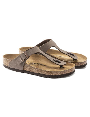 Japonki męskie szare birkenstock gizeh birko-flor nubuck stone regular szerokie (43391)