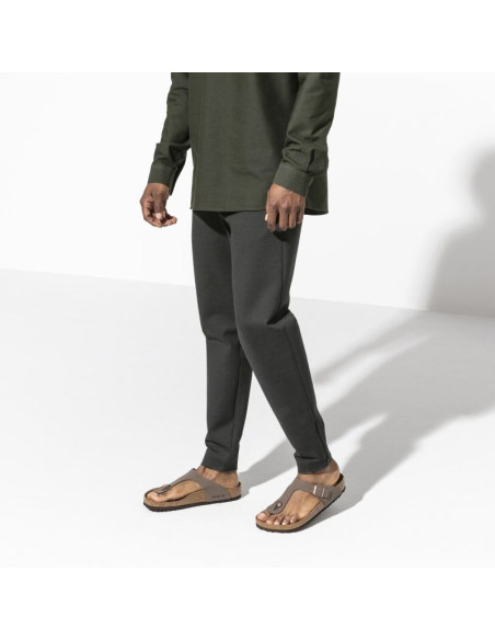 Japonki męskie szare birkenstock gizeh birko-flor nubuck stone regular szerokie (43391)
