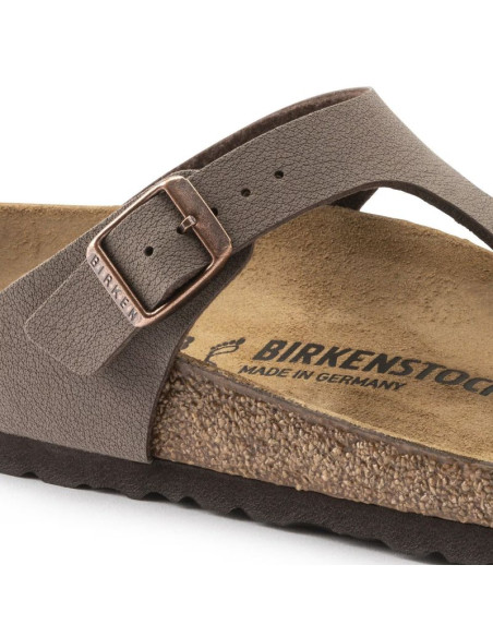 Japonki męskie szare birkenstock gizeh birko-flor nubuck stone regular szerokie (43391)