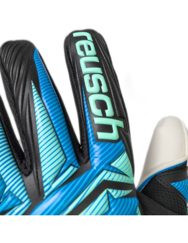 Rękawice bramkarskie reusch attrakt re:grip nc czarno-niebieskie 5670535 7272