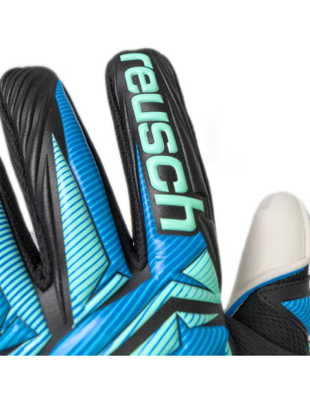 Rękawice bramkarskie reusch attrakt re:grip nc czarno-niebieskie 5670535 7272