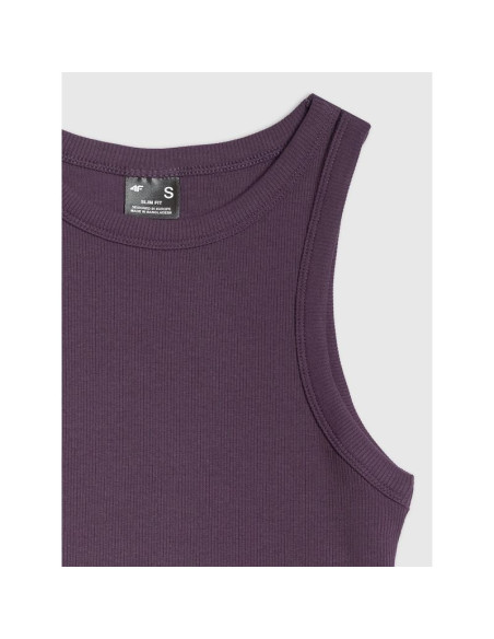 Top slim z prążkowanej dzianiny damski 4f 4fraw25tslef310-50s