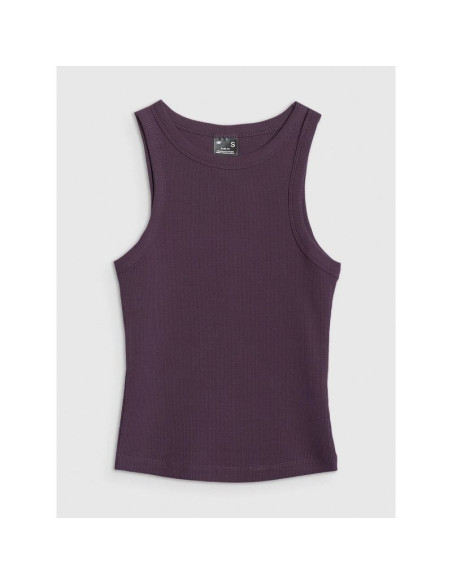 Top slim z prążkowanej dzianiny damski 4f 4fraw25tslef310-50s