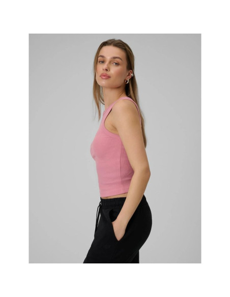 Top slim z prążkowanej dzianiny damski 4f 4fraw25tslef310-56s