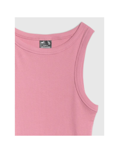 Top slim z prążkowanej dzianiny damski 4f 4fraw25tslef310-56s