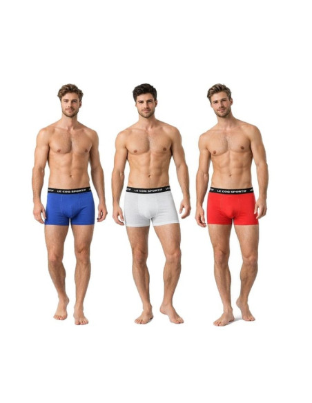 Le coq sportif bokserki majtki męskie 3pak czerwone szare granatowe