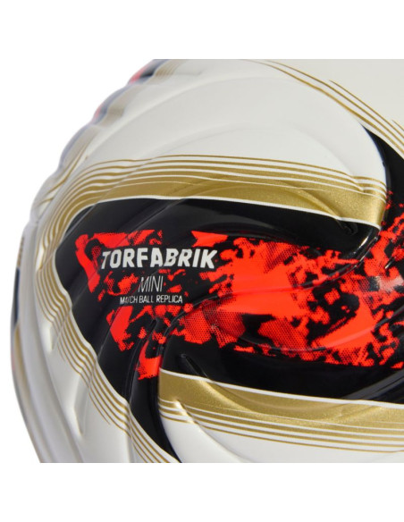 Piłka nożna adidas bundesliga 26/27 torfabrik mini biało-pomarańczowo-złota kg6039